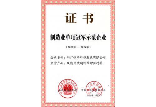 制造業(yè)單項(xiàng)冠軍示范企業(yè)